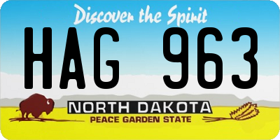 ND license plate HAG963