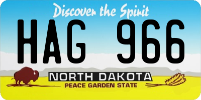 ND license plate HAG966