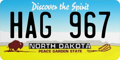 ND license plate HAG967