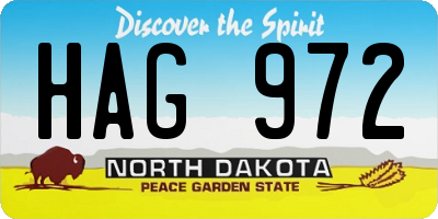 ND license plate HAG972