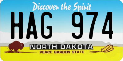 ND license plate HAG974