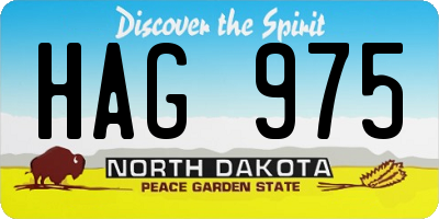 ND license plate HAG975