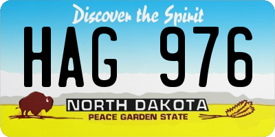 ND license plate HAG976