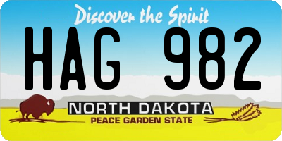 ND license plate HAG982