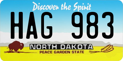 ND license plate HAG983