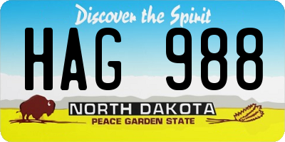 ND license plate HAG988