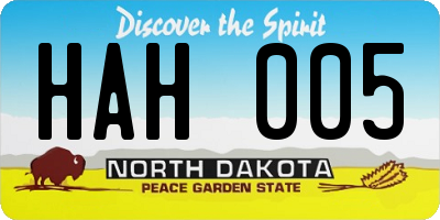 ND license plate HAH005