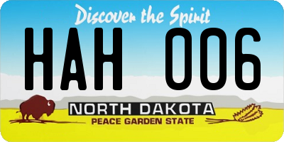 ND license plate HAH006