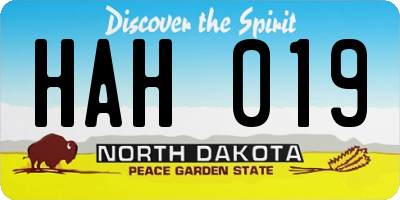 ND license plate HAH019