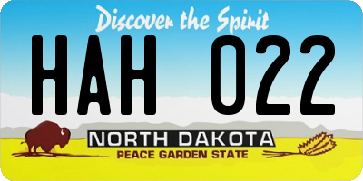 ND license plate HAH022