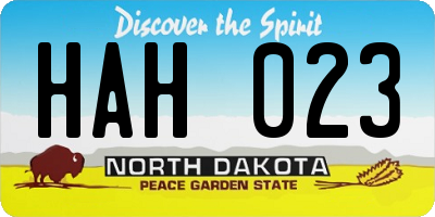 ND license plate HAH023