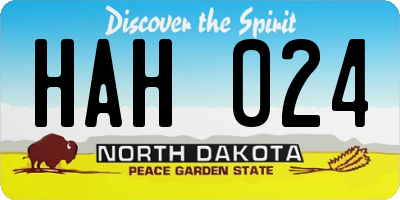 ND license plate HAH024