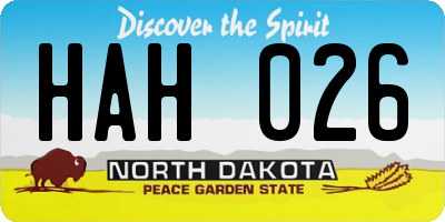 ND license plate HAH026