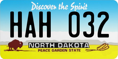 ND license plate HAH032