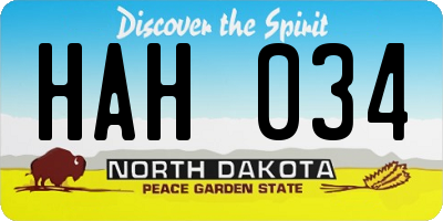 ND license plate HAH034