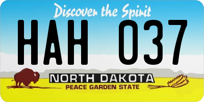 ND license plate HAH037