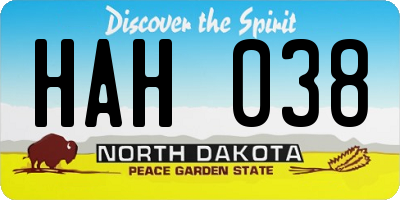 ND license plate HAH038