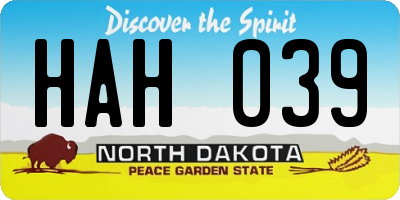 ND license plate HAH039