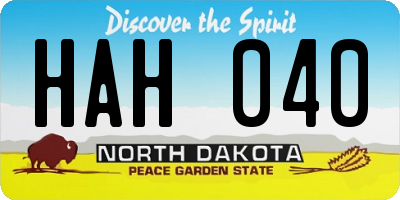 ND license plate HAH040