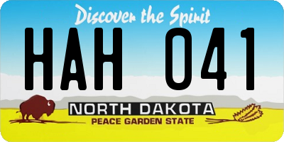 ND license plate HAH041