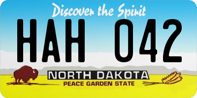 ND license plate HAH042