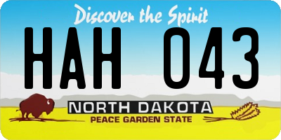 ND license plate HAH043