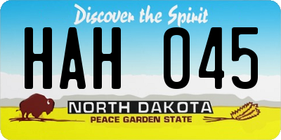 ND license plate HAH045