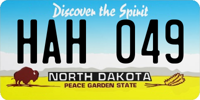 ND license plate HAH049