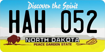 ND license plate HAH052