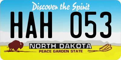 ND license plate HAH053