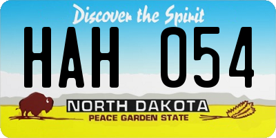 ND license plate HAH054