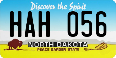 ND license plate HAH056