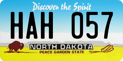 ND license plate HAH057