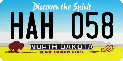 ND license plate HAH058