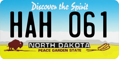 ND license plate HAH061