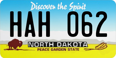 ND license plate HAH062