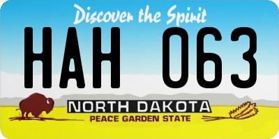 ND license plate HAH063