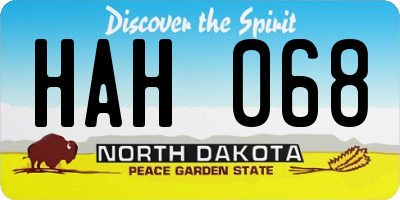 ND license plate HAH068