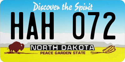 ND license plate HAH072