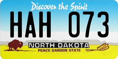 ND license plate HAH073