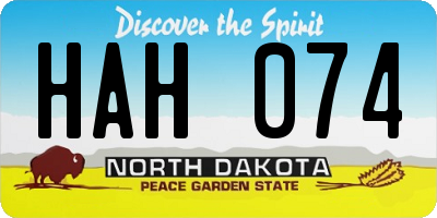 ND license plate HAH074