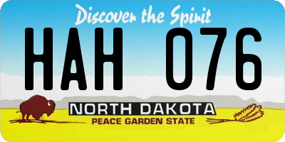 ND license plate HAH076