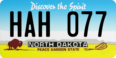 ND license plate HAH077