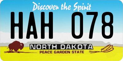 ND license plate HAH078