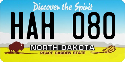 ND license plate HAH080