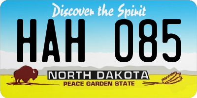 ND license plate HAH085