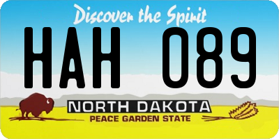 ND license plate HAH089