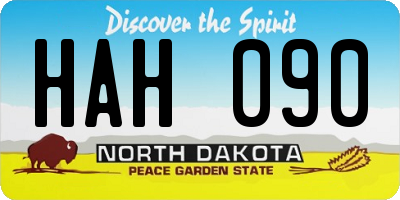 ND license plate HAH090