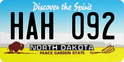 ND license plate HAH092