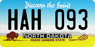 ND license plate HAH093